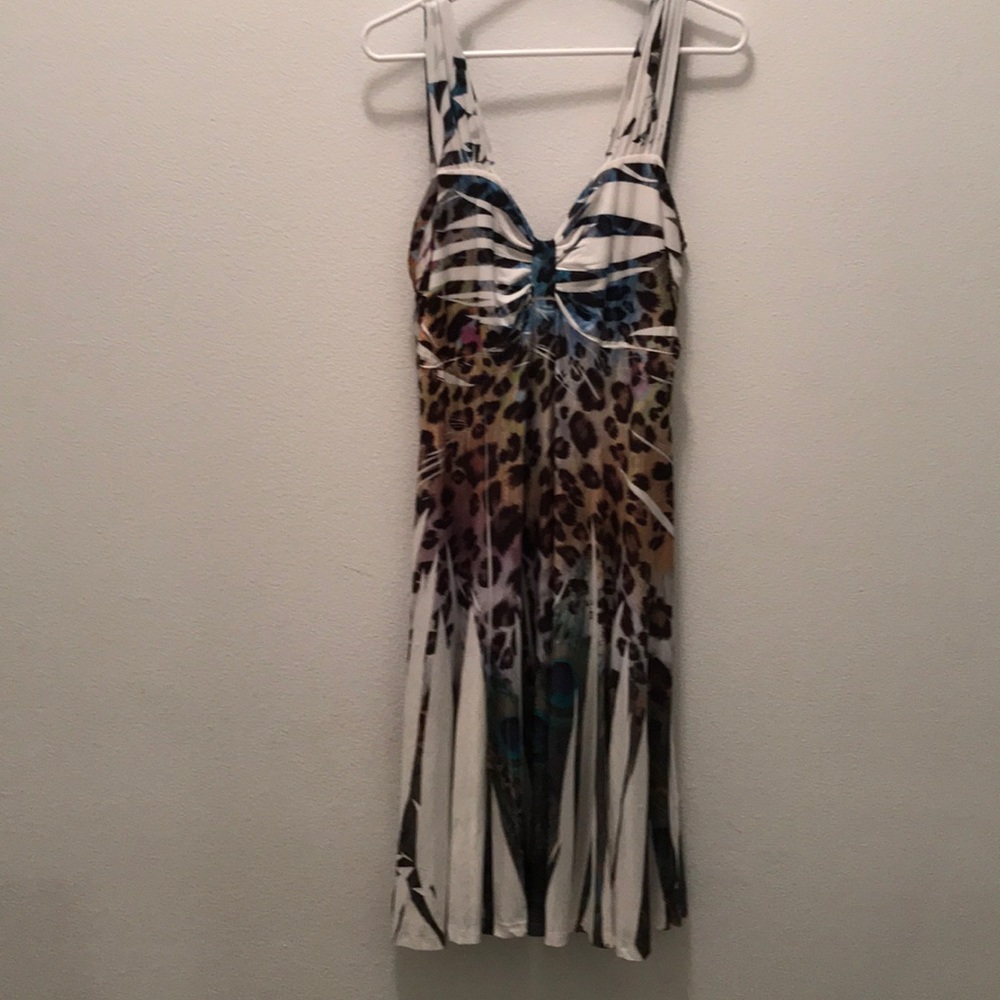 Multi colored leopard print sun dress